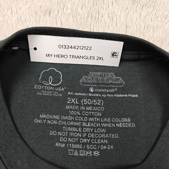 My Hero Academia MHA Triangles T-shirt Men's 2XL 50/52 Gray Manga Anime Deku NWT - Picture 3 of 5